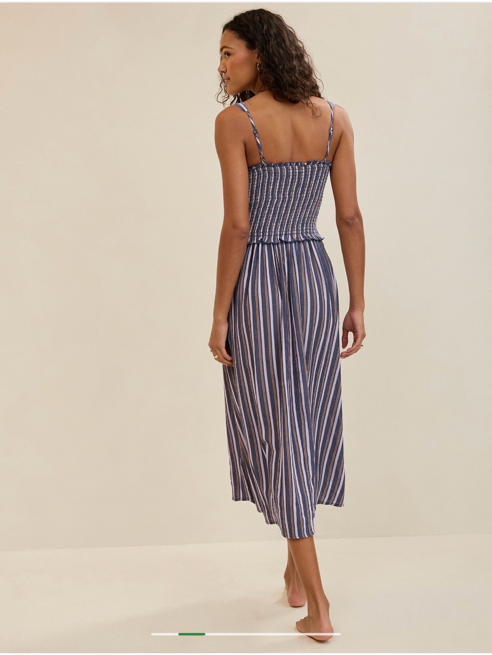 At The Barre Smocked Dress Navy - Picture 4 of 5